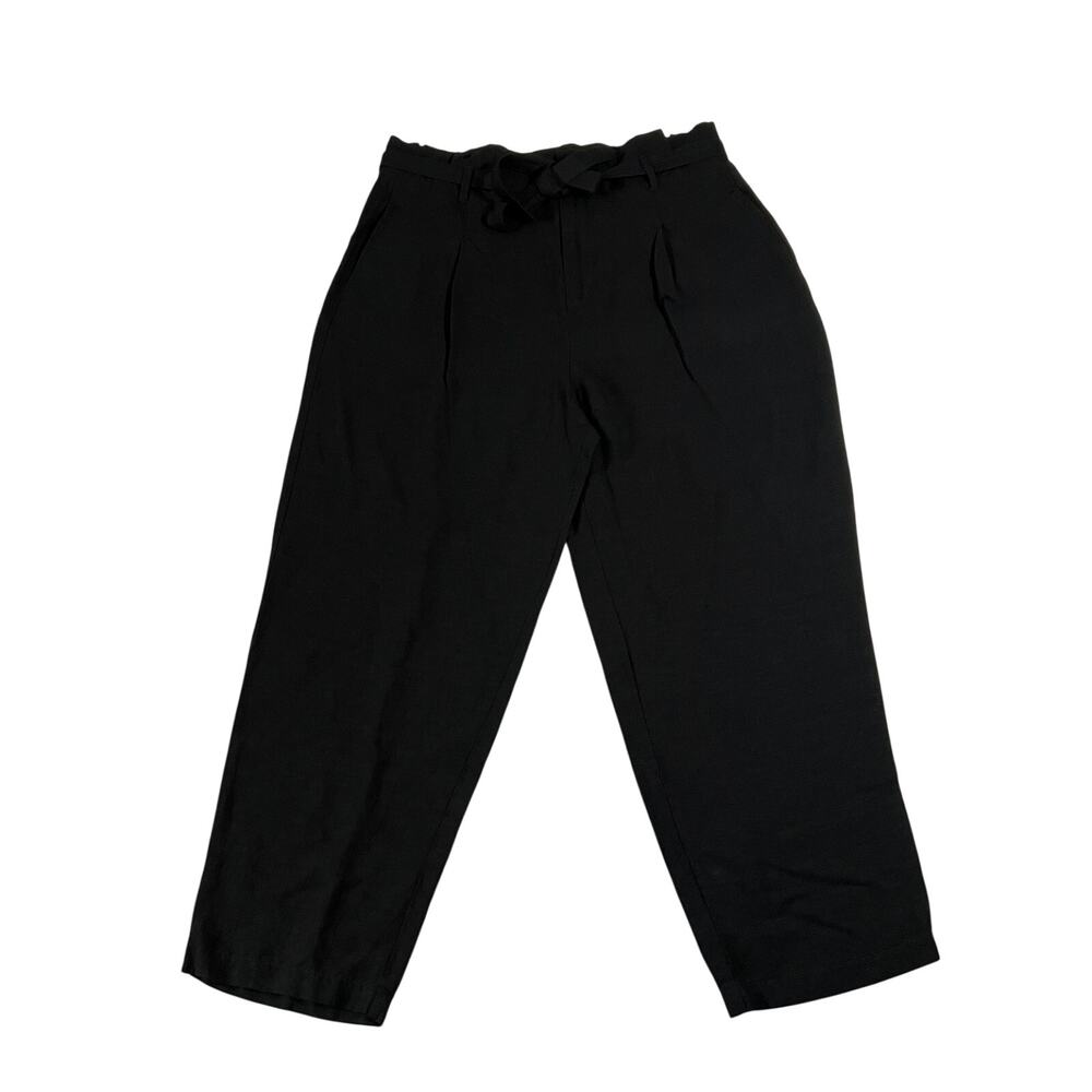BLANK NYC High Rise Linen Blend Paperbag Pant Size 31 Tapered Leg Classic Casual
